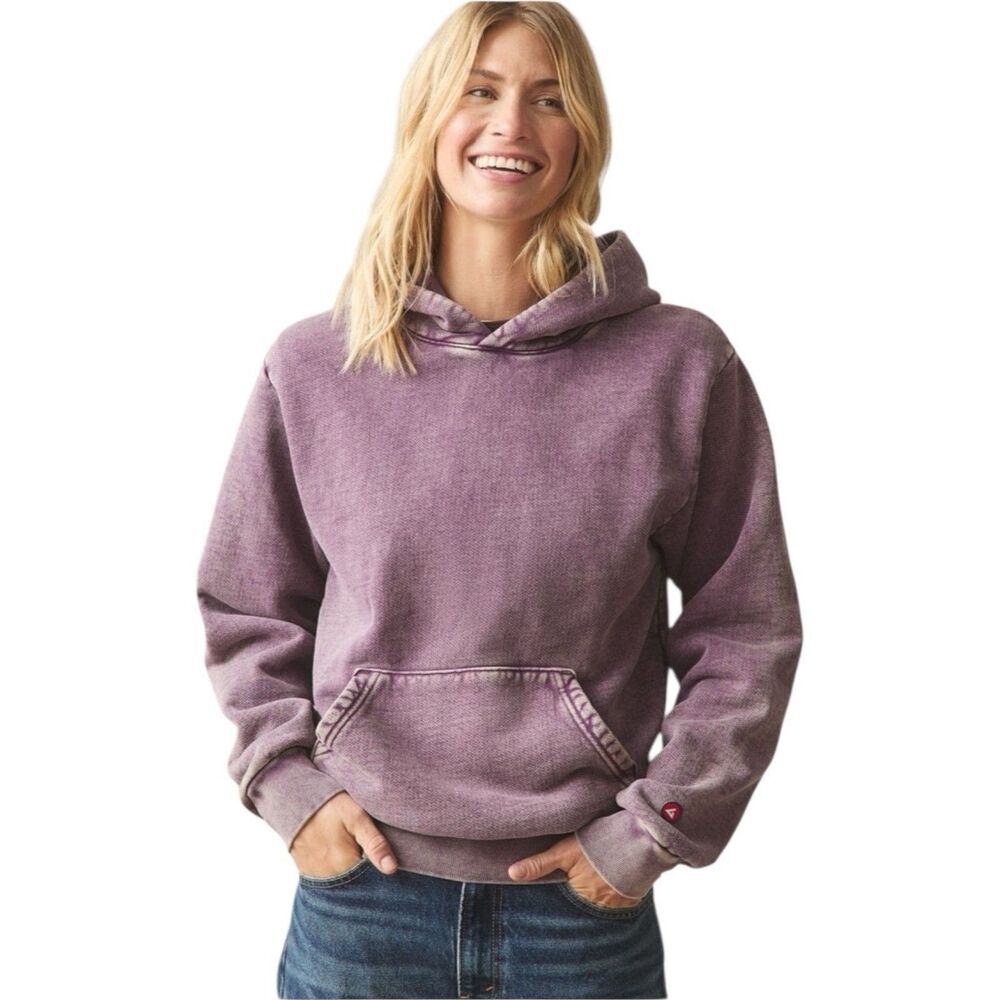 American Giant Vintage Pullover Unisex XS Italian Plum Mineral Wash Hoodie NWT - Picture 4 of 11